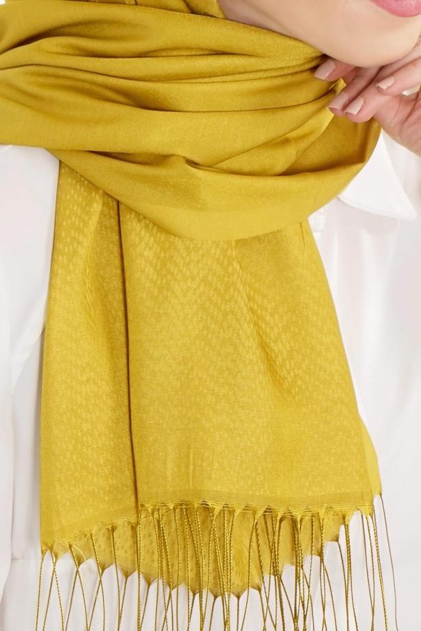 Vêtements hijab VERT T 28006 Jakarlı Şal - TRENDTESETTÜR