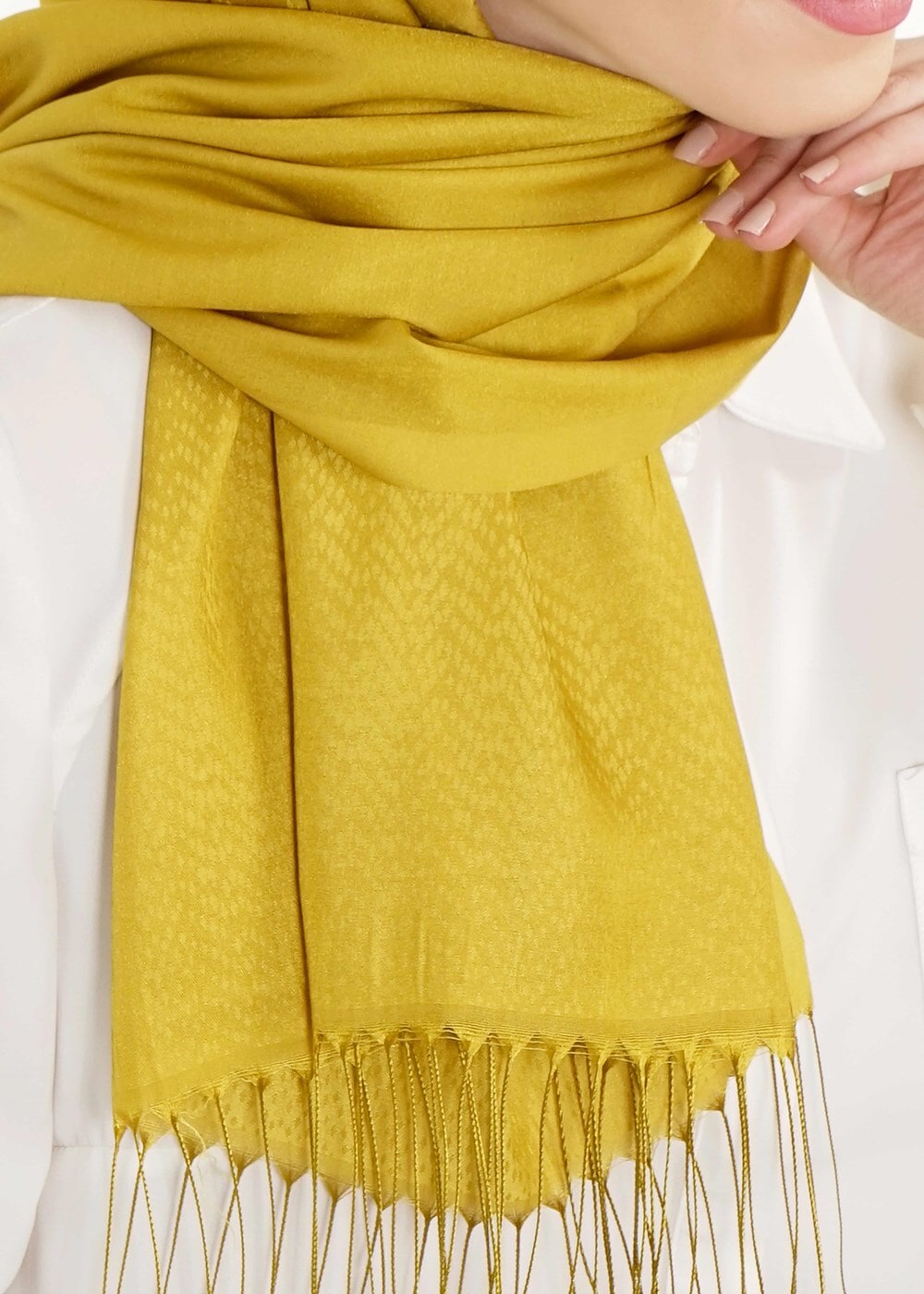 Vêtements hijab VERT T 28006 Jakarlı Şal