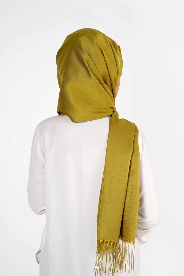 Vêtements hijab VERT T 28006 Jakarlı Şal - TRENDTESETTÜR