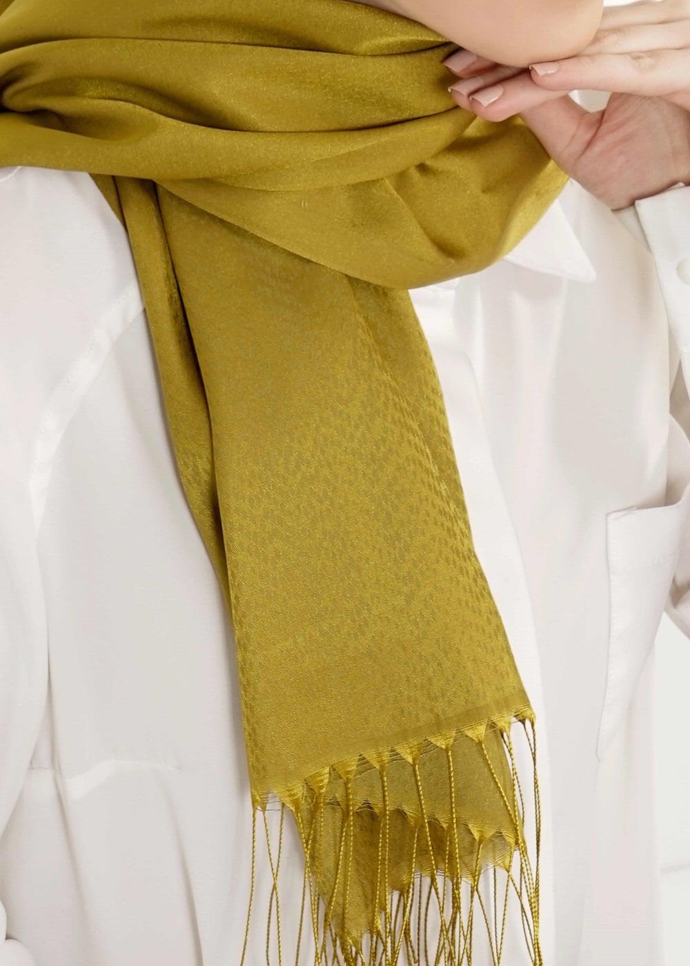 Vêtements hijab VERT T 28006 Jakarlı Şal