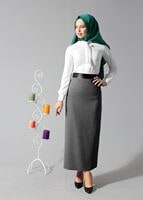 Tesettür giyim SİYAH 6771-1 ETEK