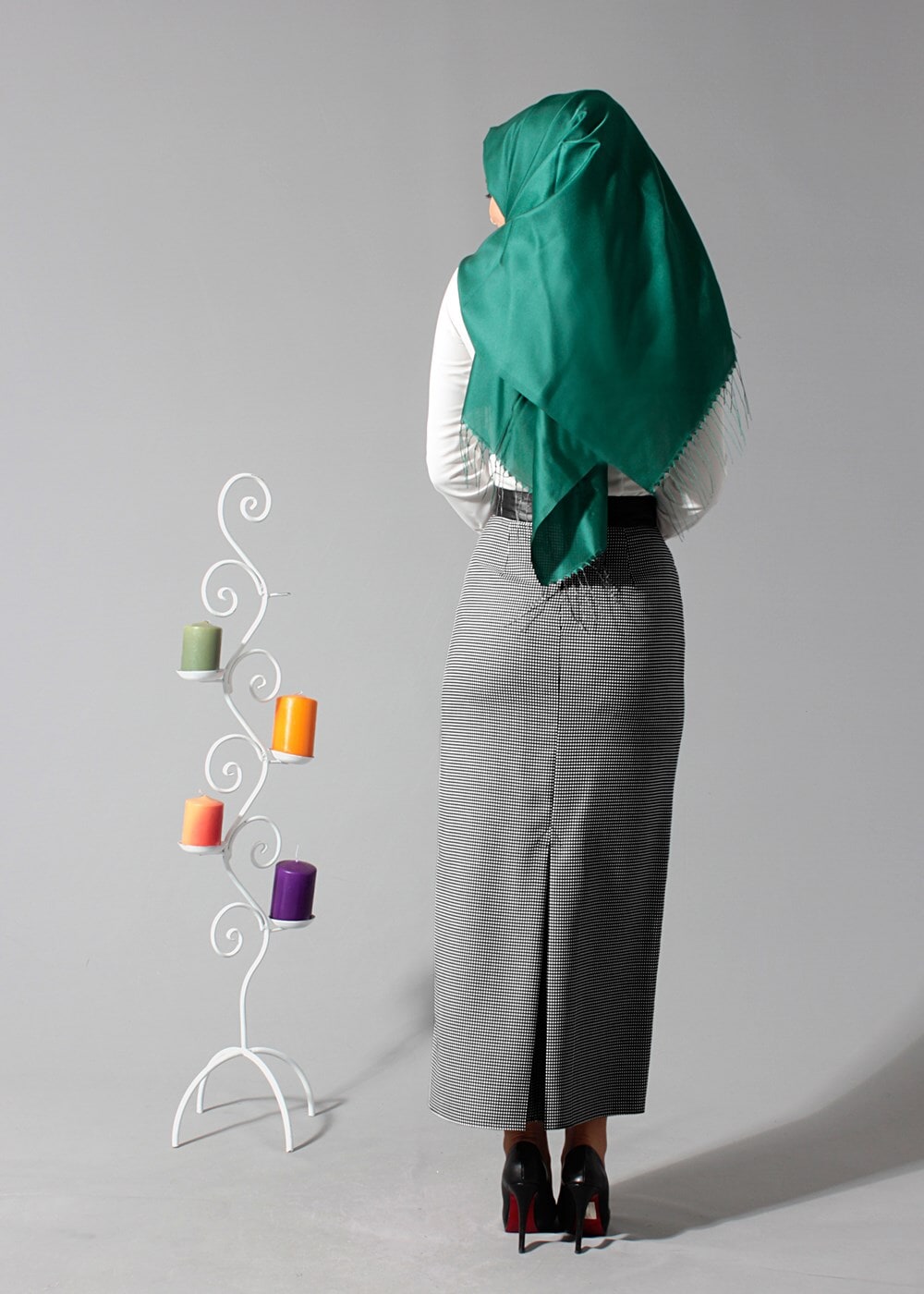 Tesettür giyim SİYAH 6771-1 ETEK