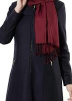 Tesettür giyim LACİVERT HAKİM YAKA KEÇE KABAN 7010