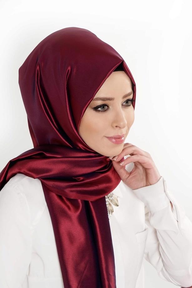 Tesettür giyim BORDO T 9534-1 Garzen Şal - TRENDTESETTÜR