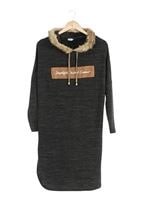 Tesettür giyim GRİ KAPÜŞONLU TUNİK 8446 