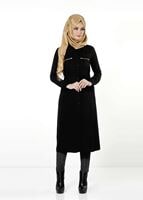 Tesettür giyim SİYAH BELİ BÜZGÜLÜ TUNİK 8644 