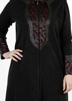Hijab clothing BLACK GUIPURED TOPCOAT 3075 