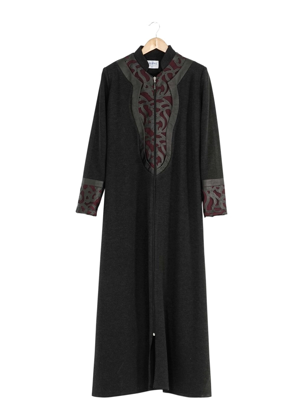 Hijab clothing BLACK GUIPURED TOPCOAT 3075 