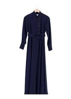 Tesettür giyim LACİVERT FİYONK DETAYLI FERACE 4050 