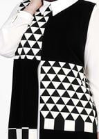 Tesettür giyim KREM 1015-1 İKİLİ TUNİK