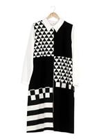 Tesettür giyim KREM 1015-1 İKİLİ TUNİK