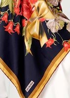 Tesettür giyim SİYAH T 27604 Çicek Desenli Eşarp