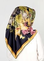 Tesettür giyim LACİVERT T 27604 Çicek Desenli Eşarp