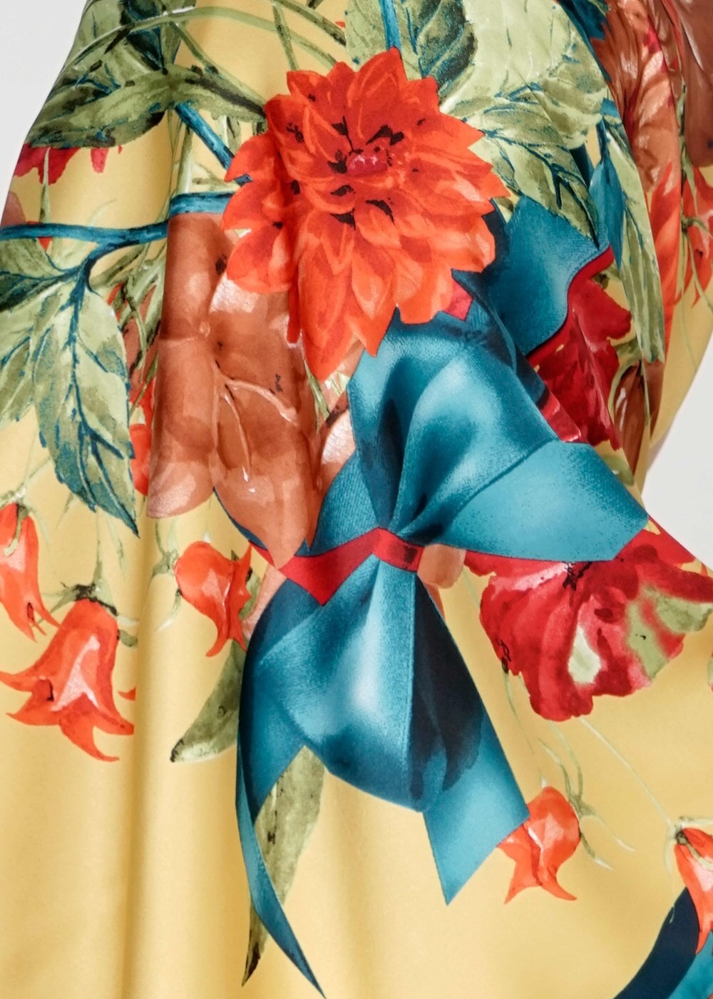 Tesettür giyim SARI T 27604 Çicek Desenli Eşarp