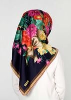 Tesettür giyim LACİVERT T 27604 Çicek Desenli Eşarp