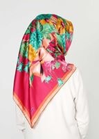 Tesettür giyim FUŞYA T 27604 Çicek Desenli Eşarp