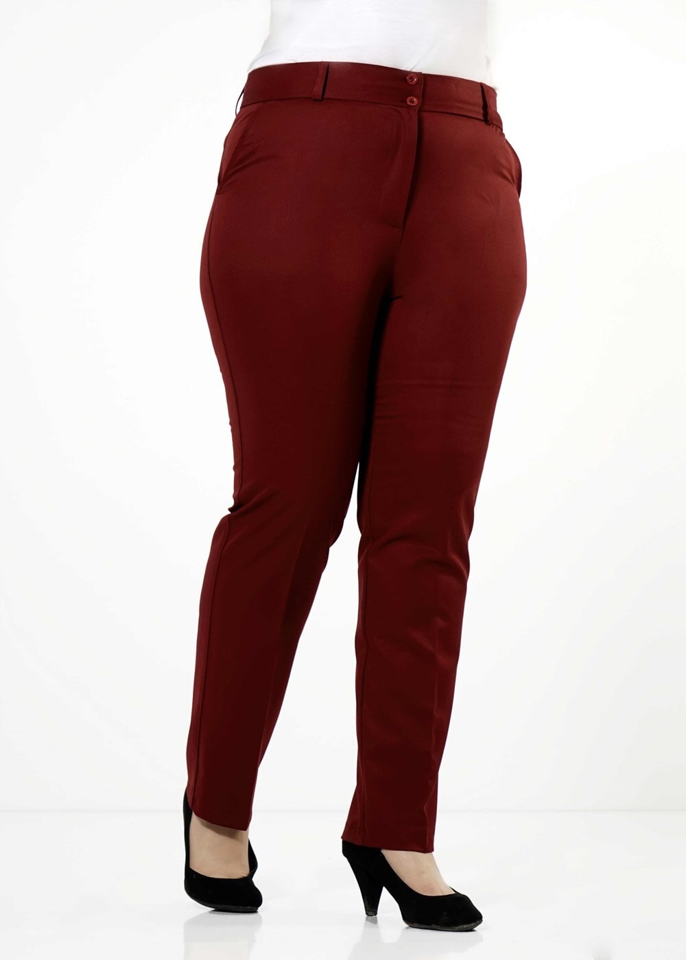 Hijab clothing CLARET RED PLUS SIZE PANTS 1002