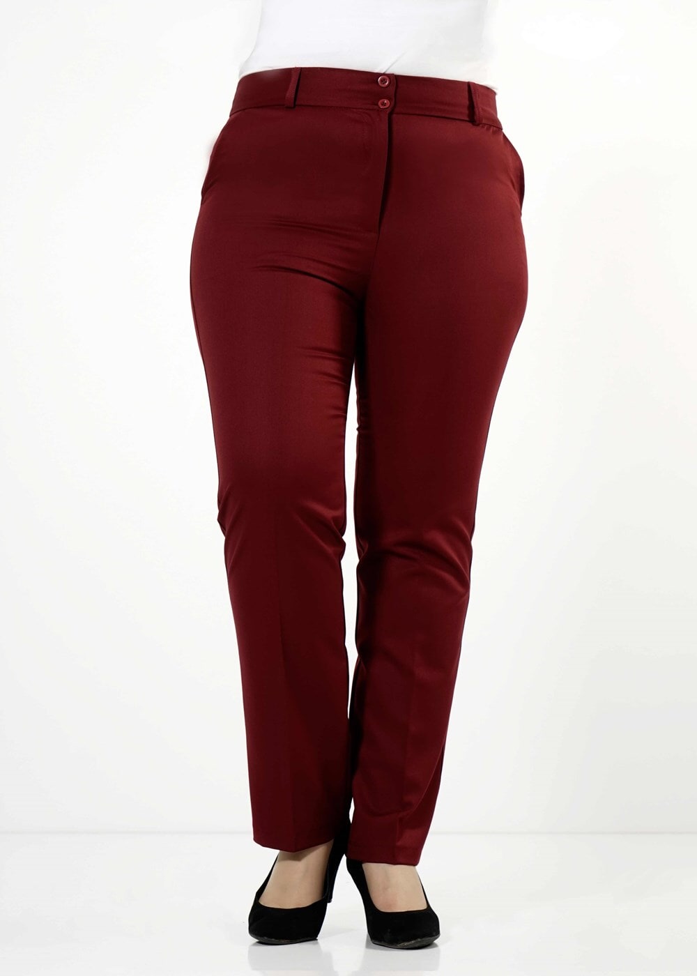 Vêtements hijab ROUGE BORDEAUX PANTALON À GRANDE-TAILLE 1002 