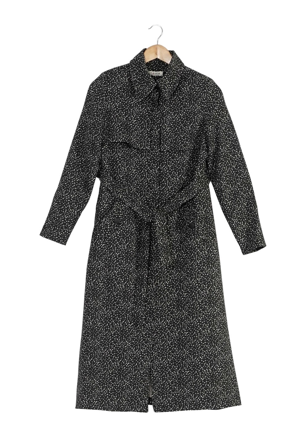 Tesettür giyim SİYAH KEMERLİ CEPLİ TRENÇKOT 1120