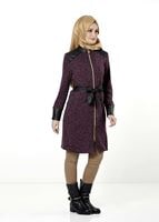 Tesettür giyim BORDO KEMERLİ FERMUARLI TRENÇKOT 1149