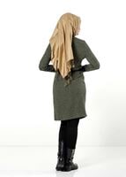 Tesettür giyim HAKİ KEMERLİ FERMUARLI TRENÇKOT 1149