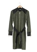 Tesettür giyim HAKİ KEMERLİ FERMUARLI TRENÇKOT 1149