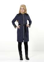 Tesettür giyim LACİVERT KEMERLİ FERMUARLI TRENÇKOT 1149