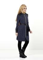 Tesettür giyim LACİVERT KEMERLİ FERMUARLI TRENÇKOT 1149