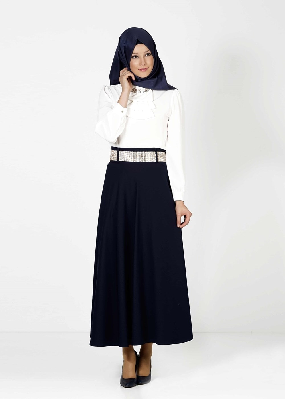 Tesettür giyim LACİVERT 3325 ETEK