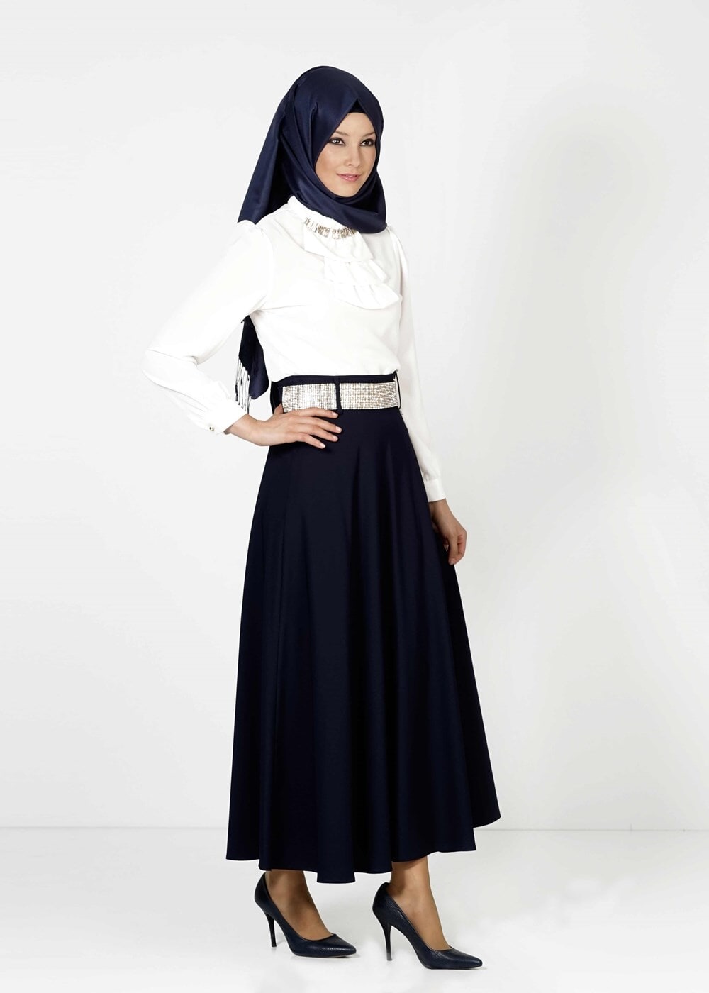 Tesettür giyim LACİVERT 3325 ETEK