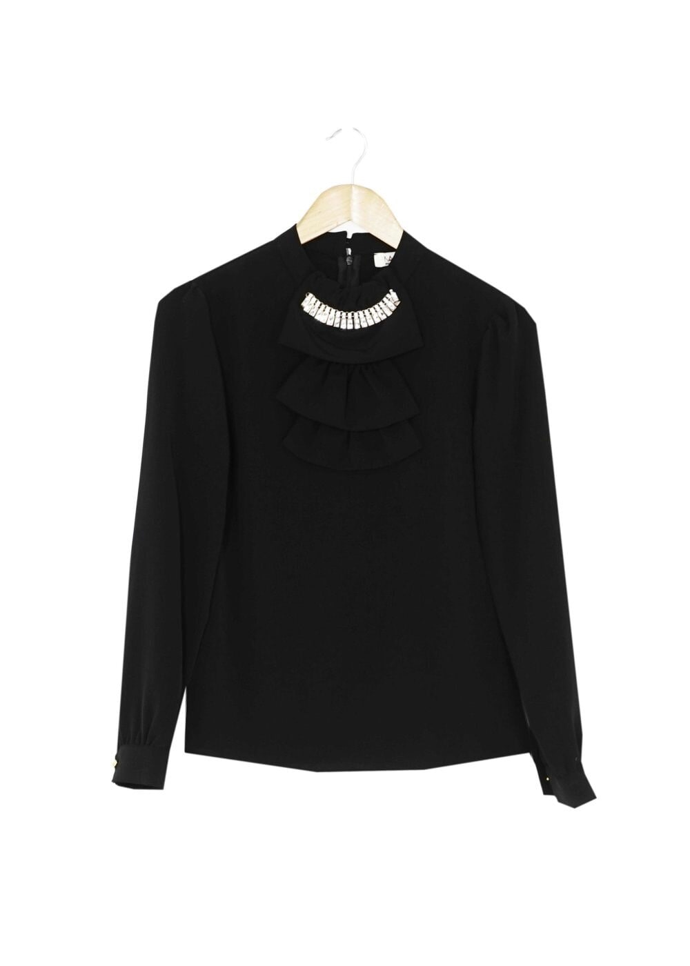 Vêtements hijab NOIR BLOUSE DÉTAIL COL 5571