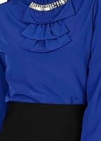 Vêtements hijab BLEU MARINE BLOUSE DÉTAIL COL 5571