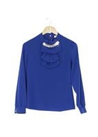 Vêtements hijab BLEU MARINE BLOUSE DÉTAIL COL 5571
