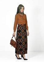 Vêtements hijab BRUN BLOUSE DÉTAIL COL 5571