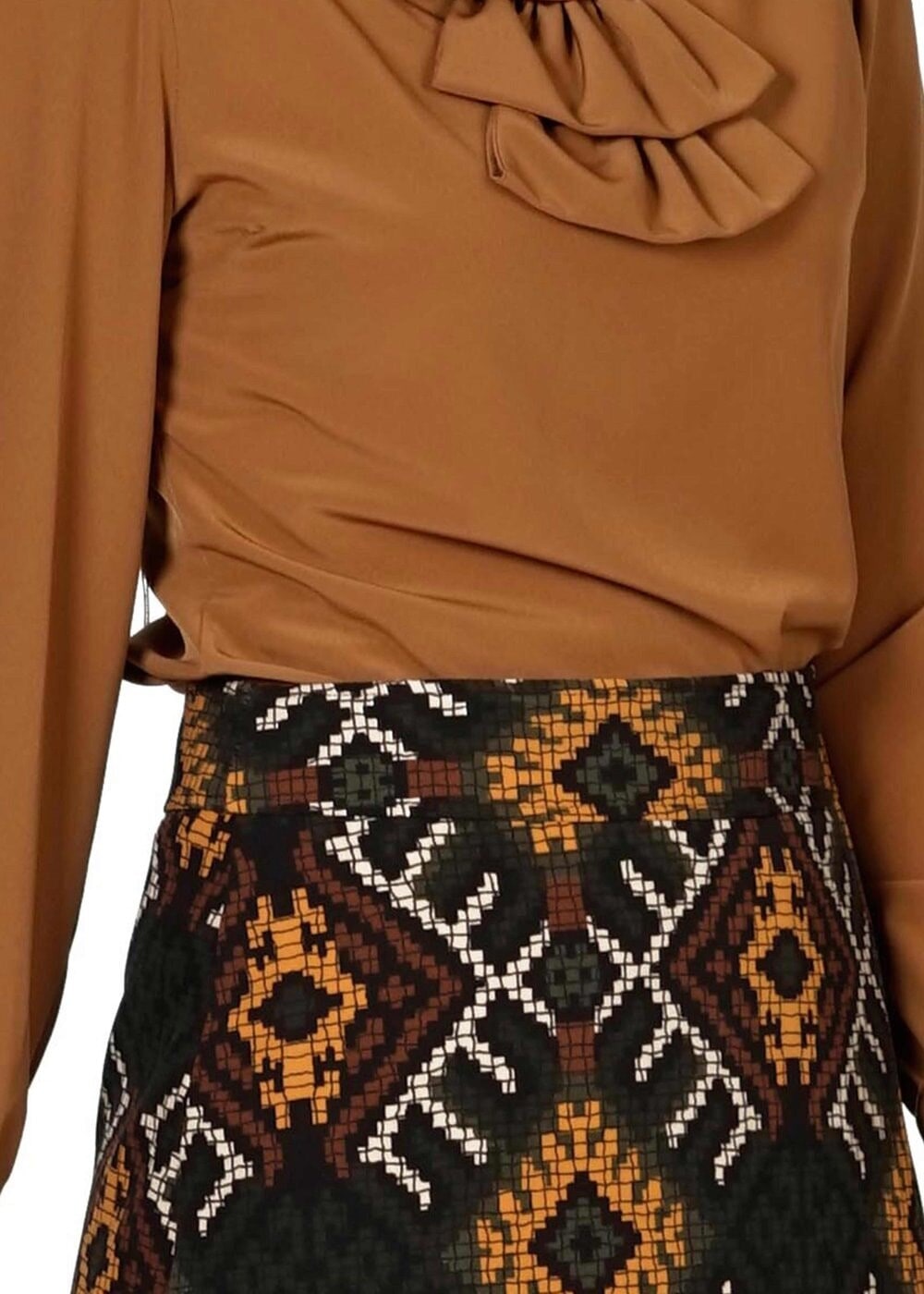 Vêtements hijab BRUN BLOUSE DÉTAIL COL 5571