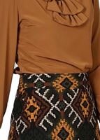 Vêtements hijab BRUN BLOUSE DÉTAIL COL 5571