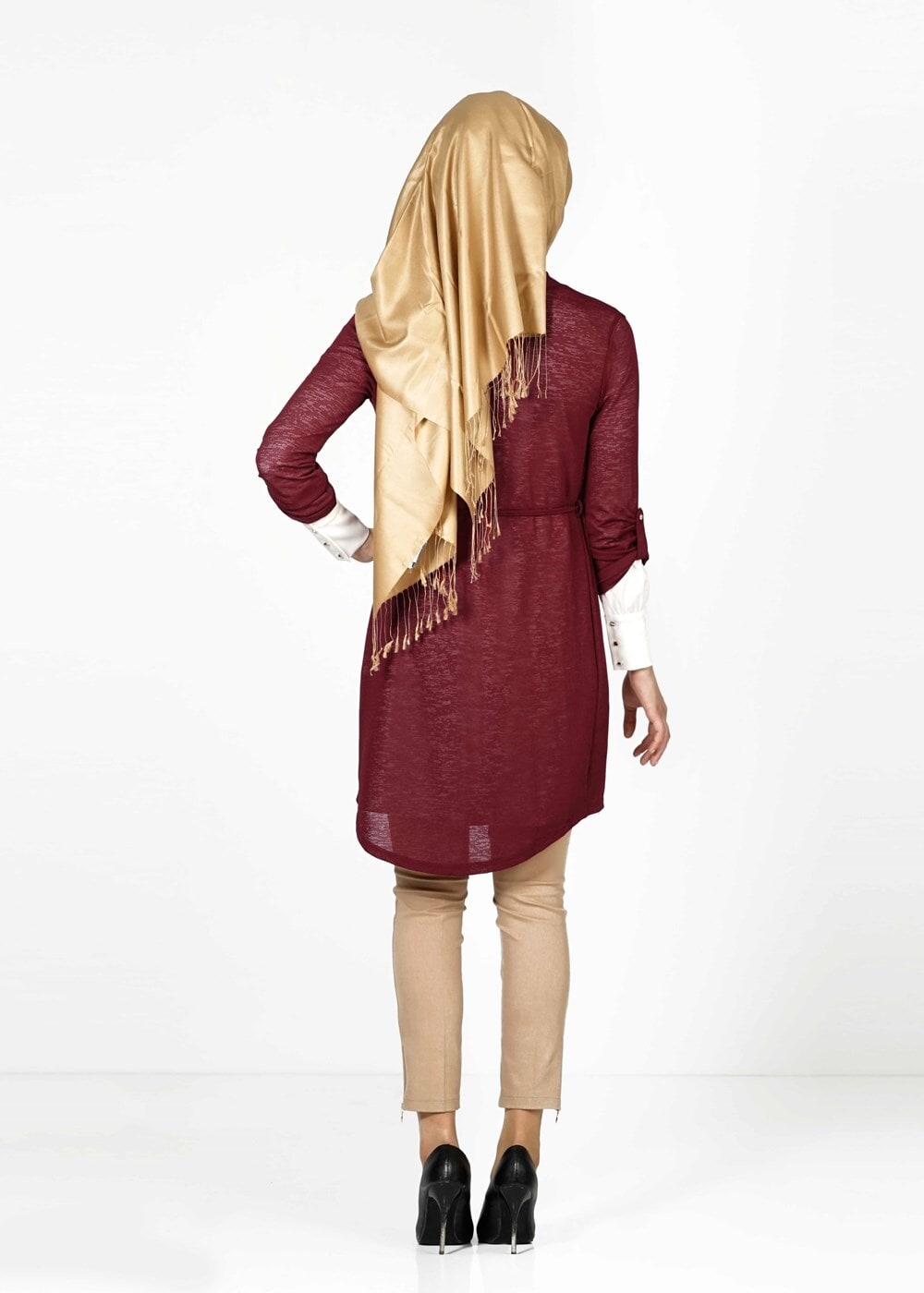 Tesettür giyim BORDO 1392 HIRKA