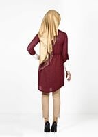 Tesettür giyim BORDO 1392 HIRKA