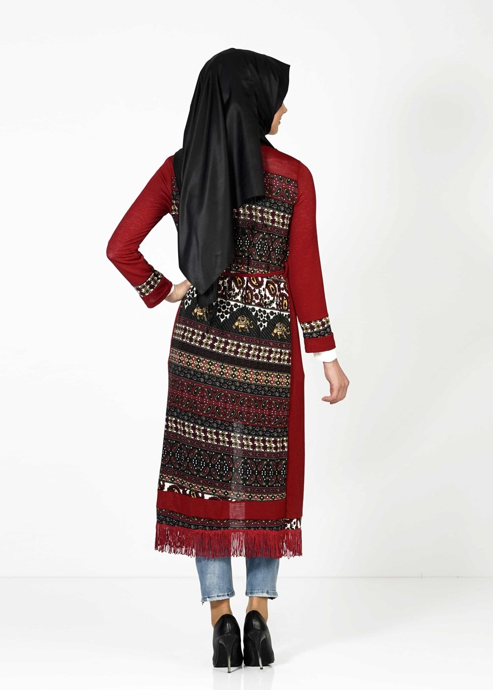 Tesettür giyim BORDO 1396 HIRKA