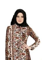 Tesettür giyim EKRU ETNİK DESENLİ BLUZ 1428 