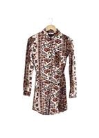 Tesettür giyim EKRU ETNİK DESENLİ BLUZ 1428 