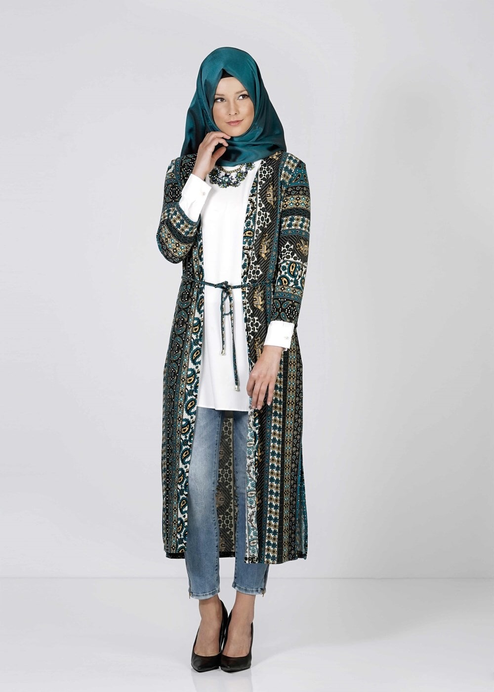 Tesettür giyim MAVİ 1452 HIRKA