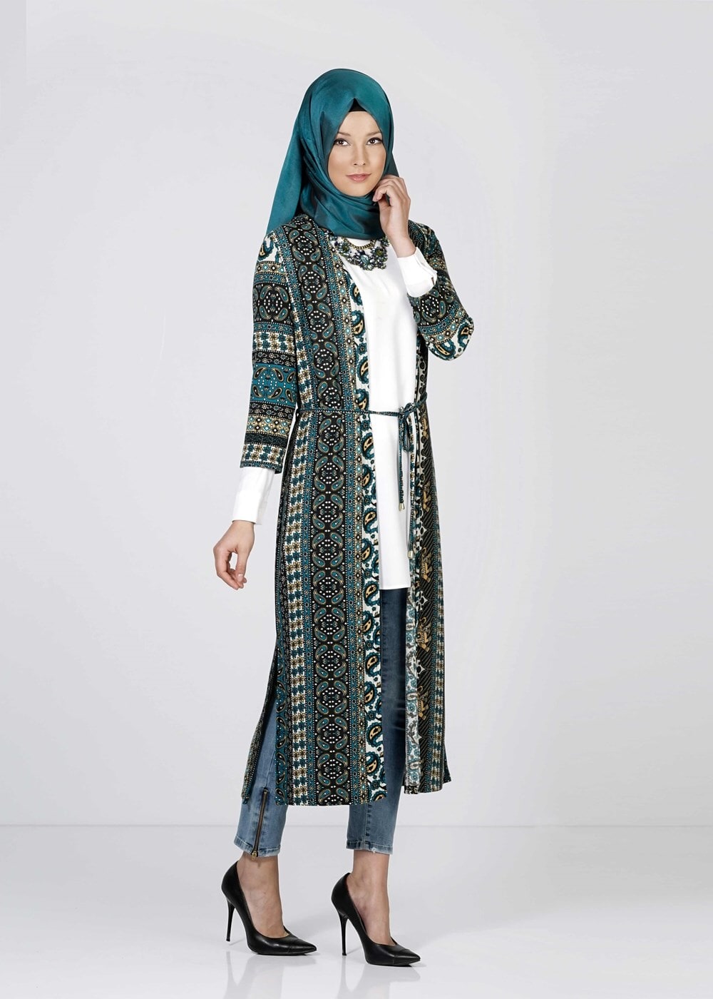 Tesettür giyim MAVİ 1452 HIRKA