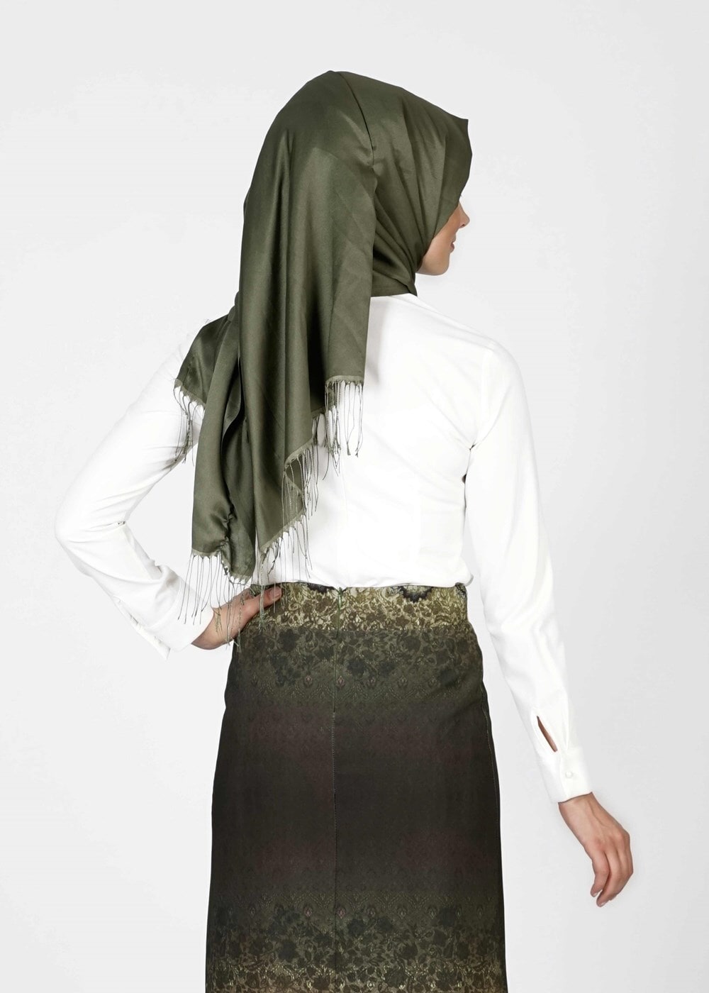 Tesettür giyim HAKİ 6010 ETEK