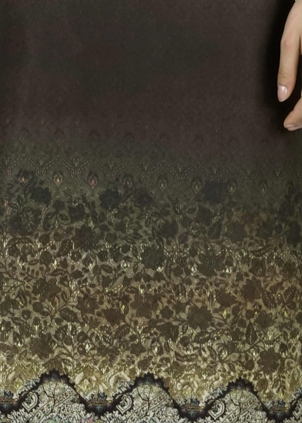 Tesettür giyim HAKİ 6010 ETEK