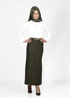 Tesettür giyim HAKİ 3488-1 ETEK