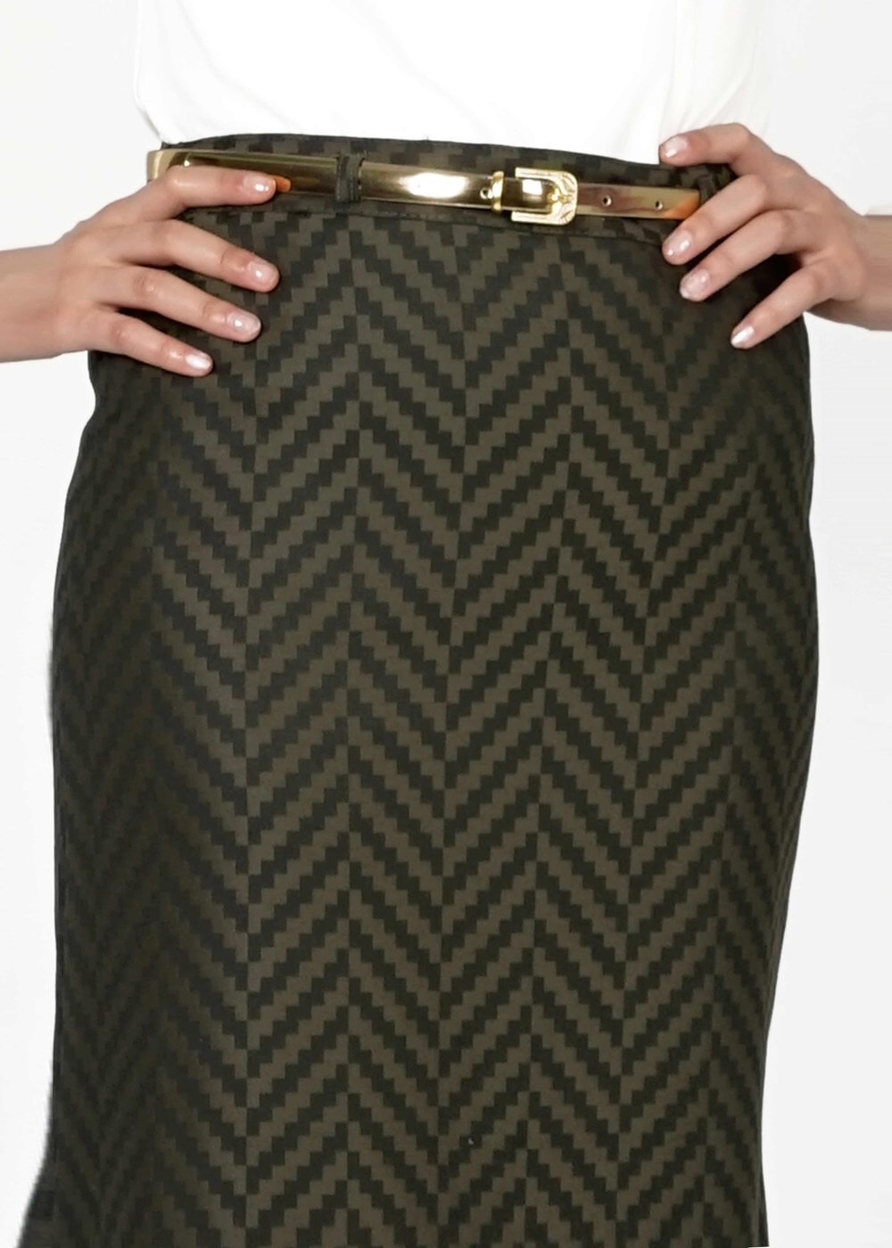 Tesettür giyim HAKİ 3488-1 ETEK