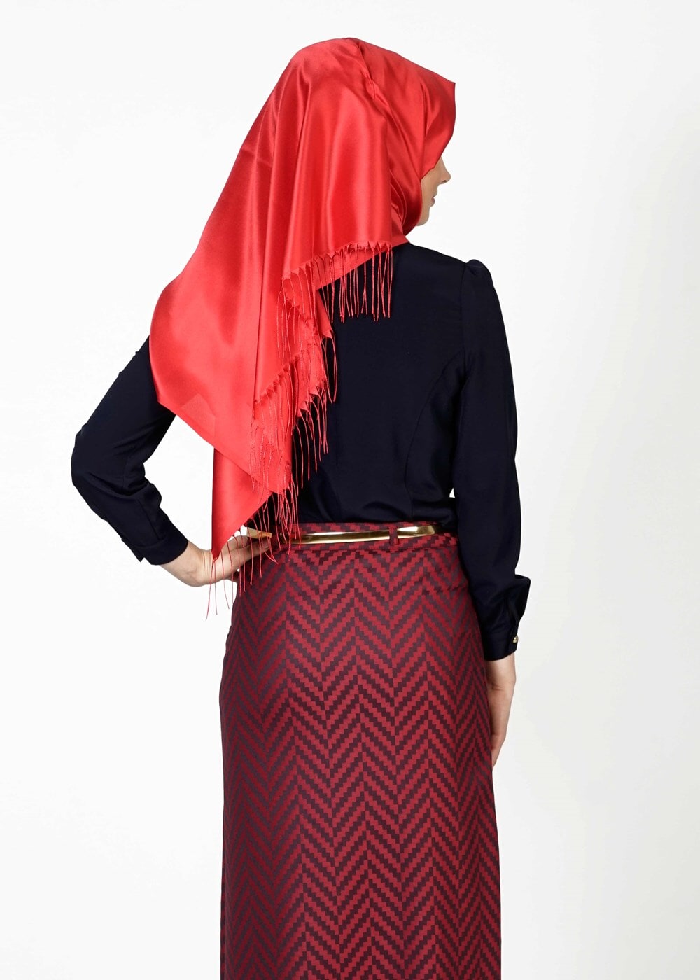 Tesettür giyim LACİVERT 3488-1 ETEK