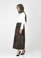 Tesettür giyim YEŞİL 3488-2 ETEK