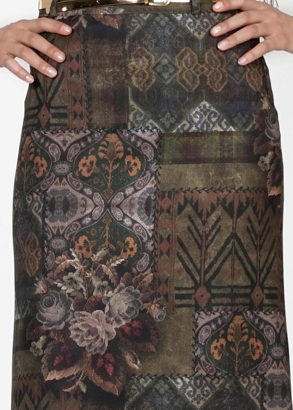 Tesettür giyim YEŞİL 3488-2 ETEK